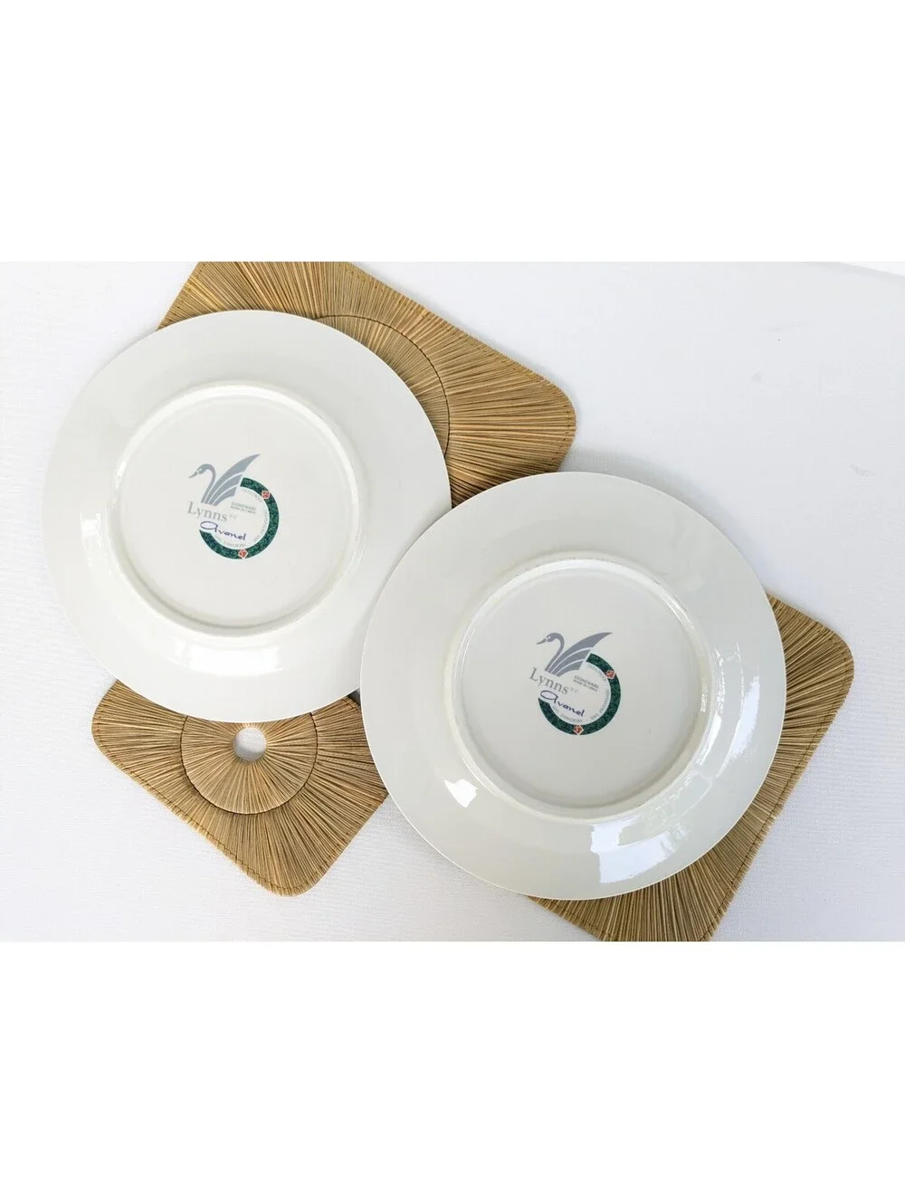 1990s Geometric / Southwestern Pattern Stonewear Plates (2), Lynn's Avanel